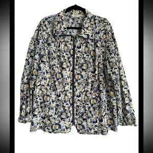 CHRISTOPHER  & BANKS Lightweight Blue Yellow Full Zip Jacket Sz 2X